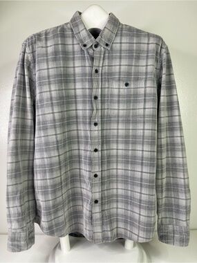Legacy Copper & Oak Gray Plaid Long Sleeve Button Down Shirt Men's Size XL